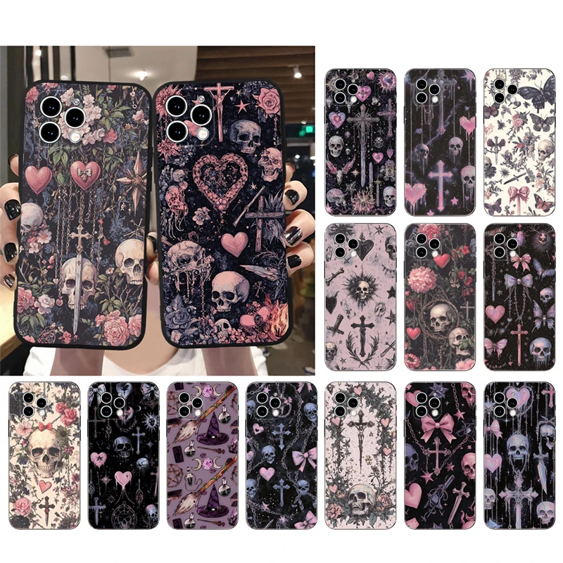 

Gothic Coquette Phone Case For iPhone 16 15 14 13 12 11 Pro Max Plus Mini