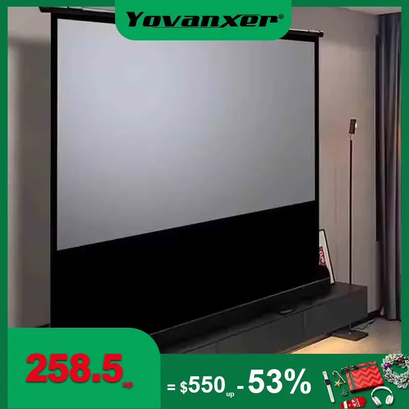 Écran de Projection universel Portable sur pied, en Fiber de verre grise pour projecteurs normaux/UTT 4K 3D, Support toutes tailles