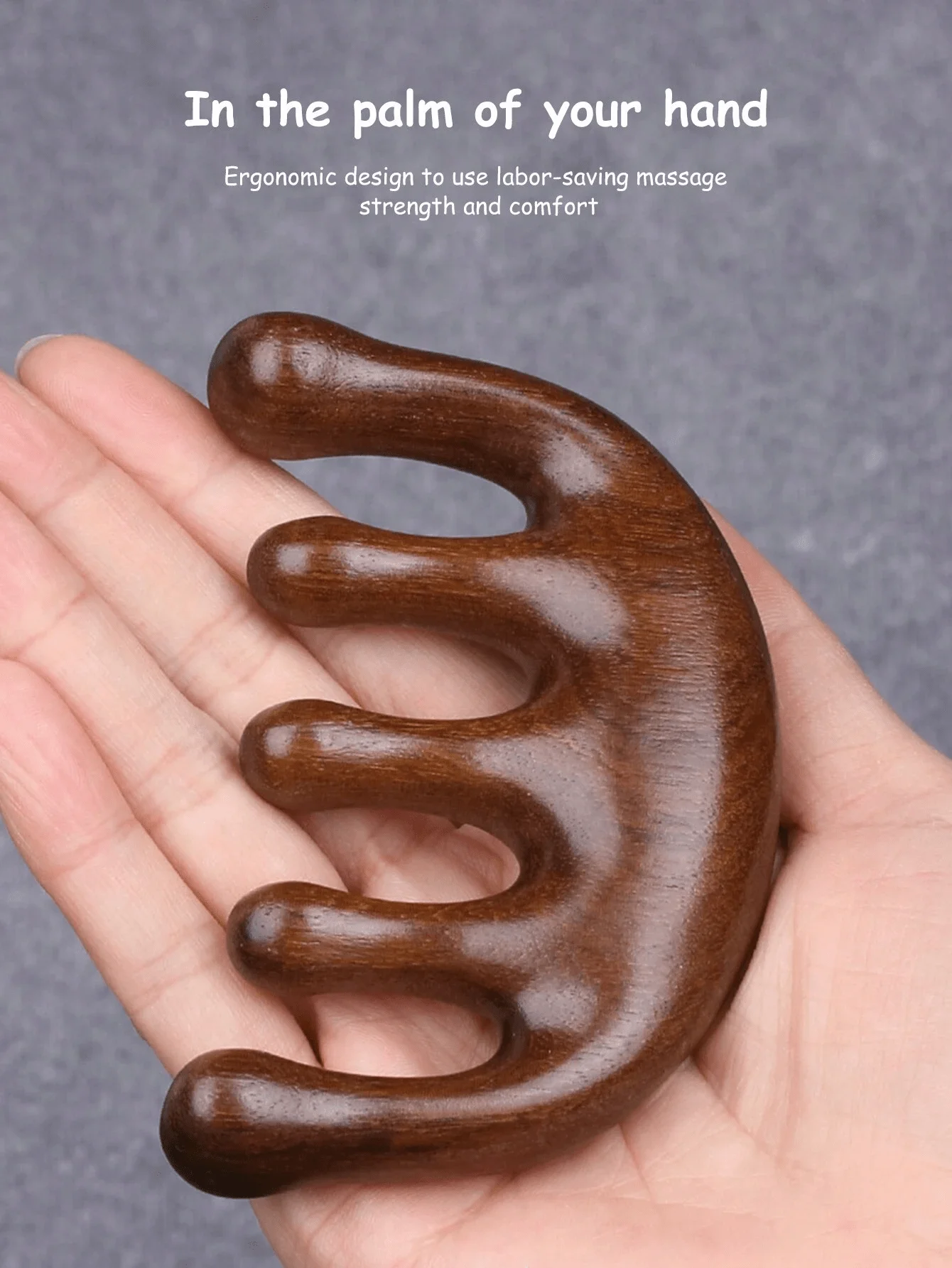 1pc pente de massagem de cabeça com cinco dentes, couro cabeludo e estimulação meridiana, pente multifuncional para cuidados com as mãos