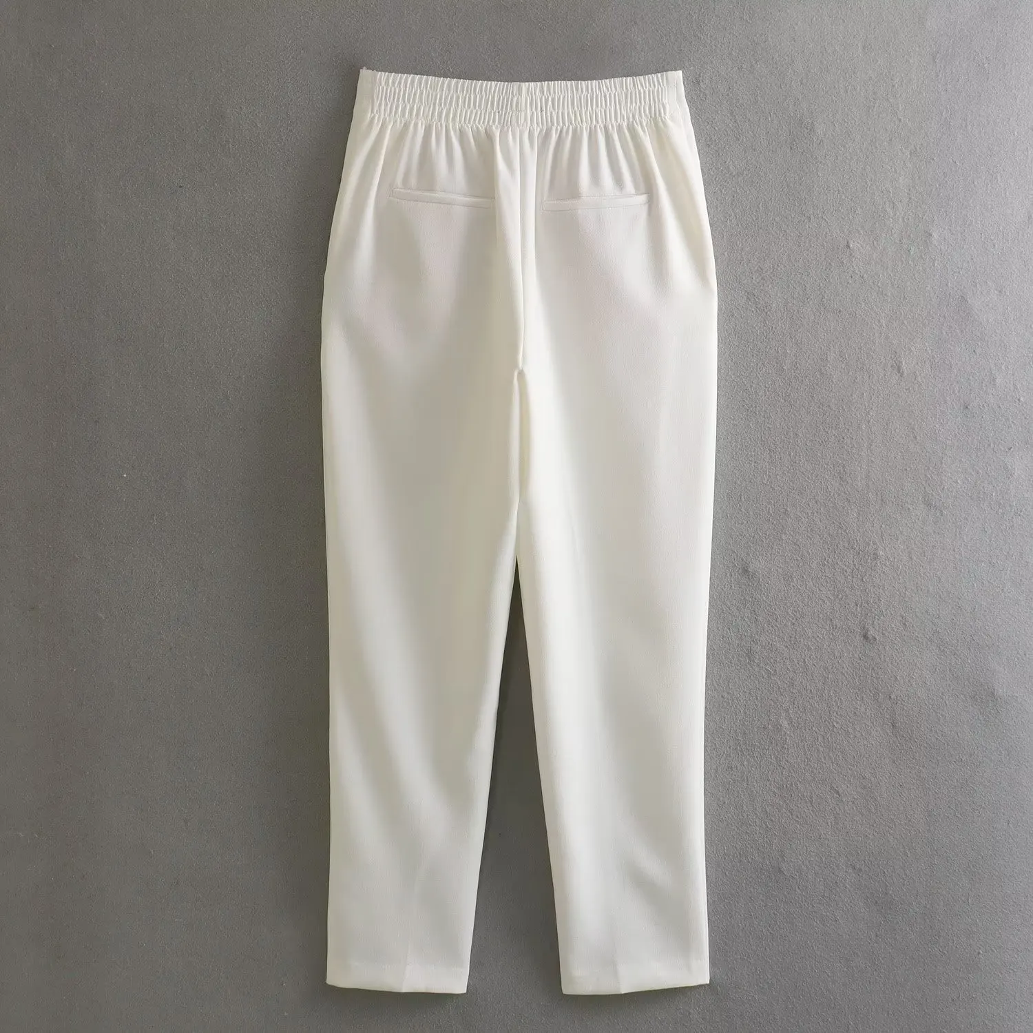 TRAF White Pencil Pants Women Button High Waist Woman Trousers Summer 2023 Pleated Pants for Women Masculine Office Women Pants