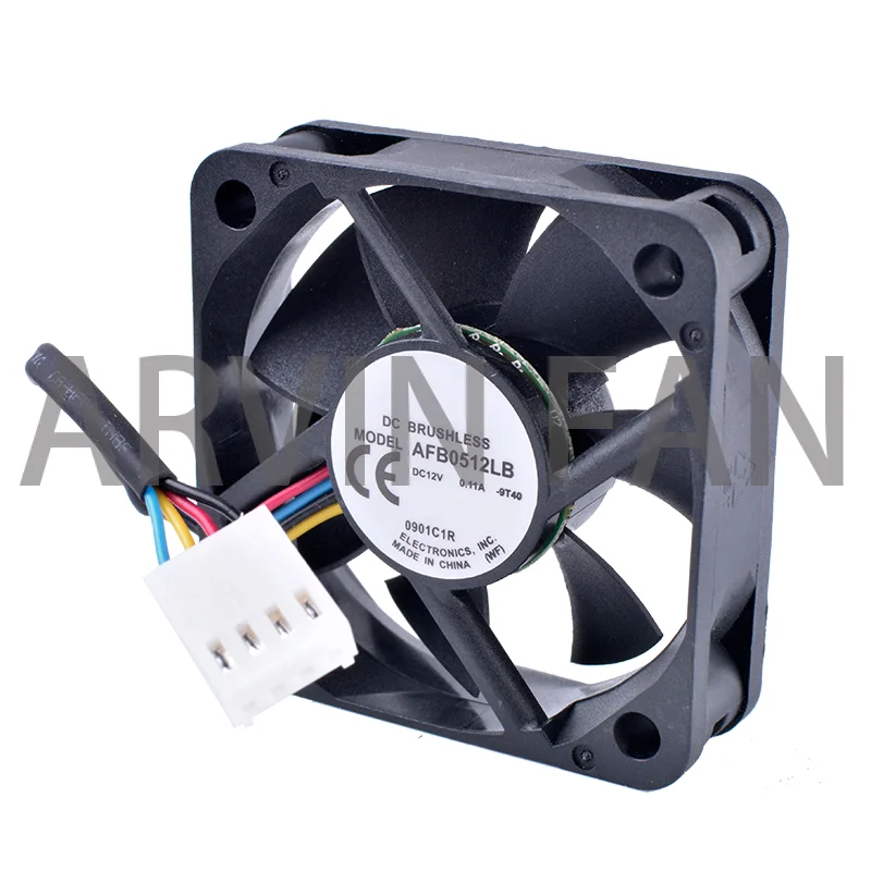 AFB0512LB 5015 50x50x15mm 50mm 12V 0.11A Double Ball Bearing 4 Wire 4pin Mute Cooling Fan