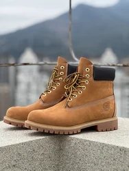 Bottes Martin en cuir véritable pour hommes, chaussures d'extérieur, imperméables, décontractées, mode masculine, 2024