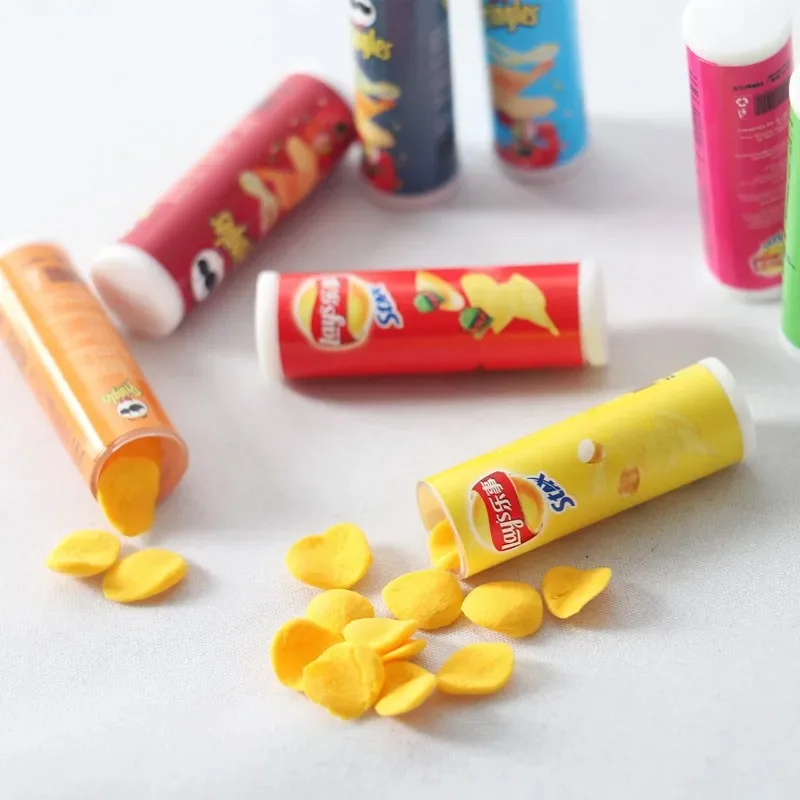 1/6 Scale Tiny Dollhouse Potato Chips Snack Food Model Vivid Cute Pretend Play Kitchen Toy Barbie Doll House DIY Scene Decor view 2
