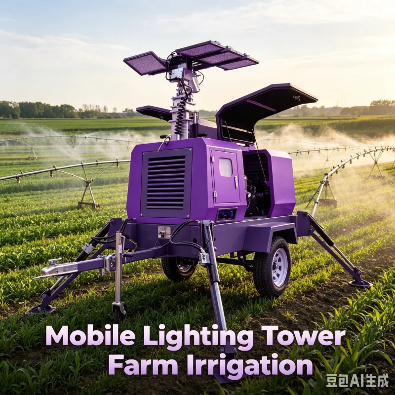 High Lumen Outdoor LED Lighting Tower With Fuel Efficient Diesel Generator And Towable Trailer For Remote Mining