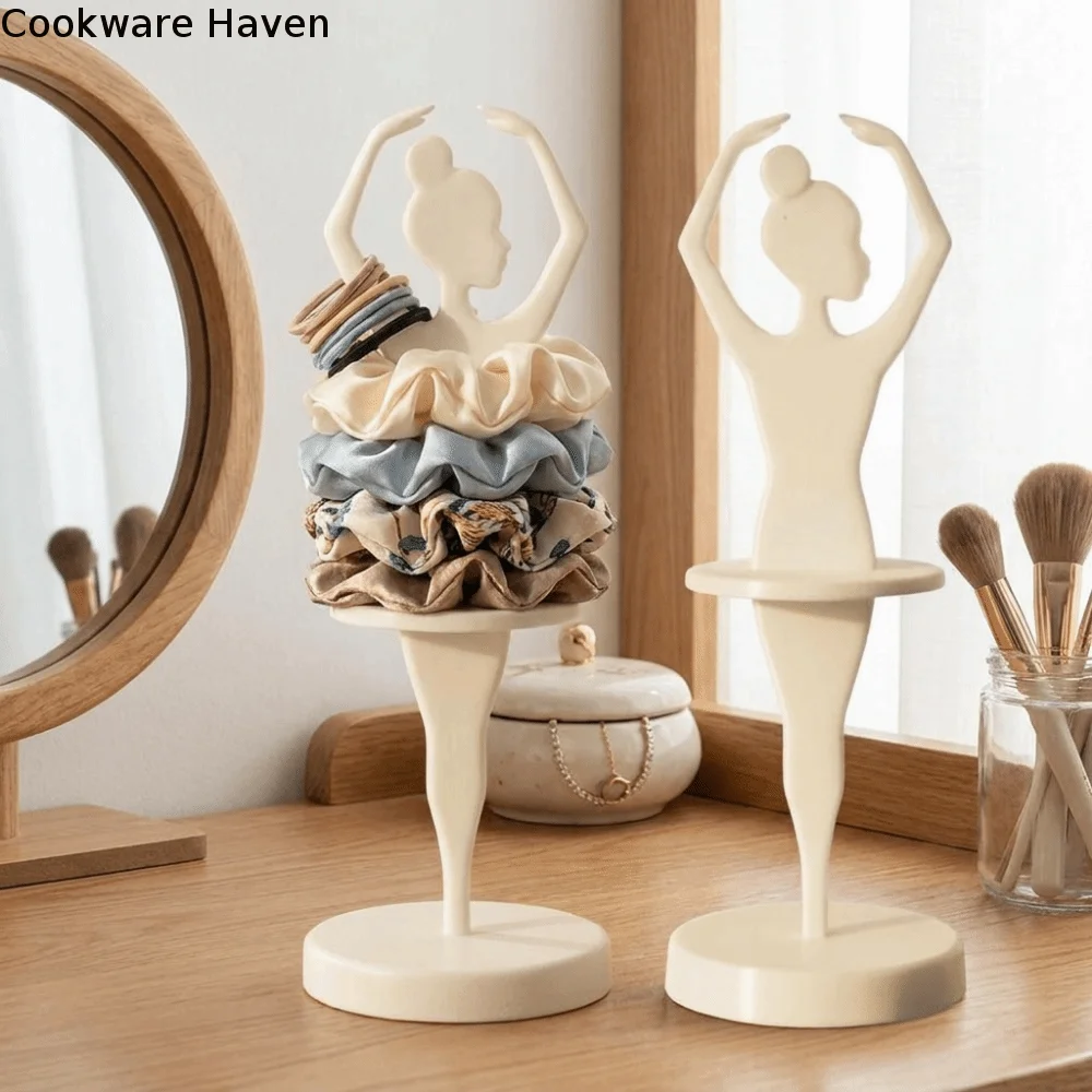 3D Printed Ballet Dancer Scrunchie Holder Decorative Space Saving Ballerina Scrunchie Holder Plastic Hair Tie Storage Rack