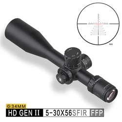 ディスカバリーファーストフォーカルプレーンライフルスコープ,HD GEN-II,5-30x56sfir ffp,34mmチューブサイト,照明付き軍用射撃場