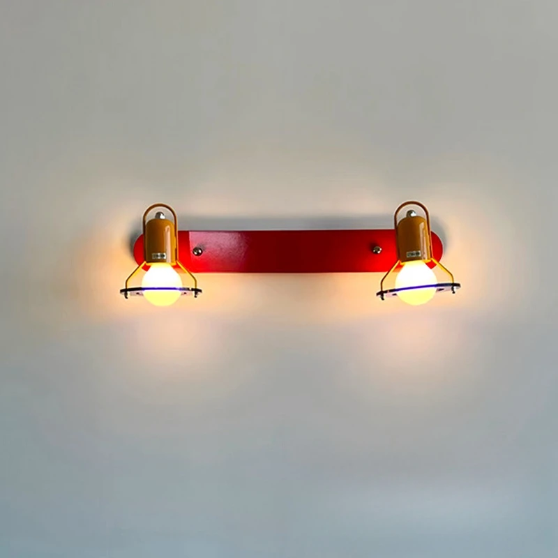 Medieval color dopamine children's room bedroom bedside lamp designer corridor mirror headlamp