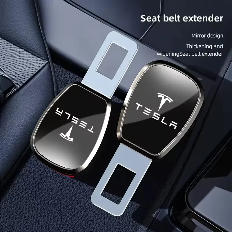 Hot sales Tesla model 3 model X Y style Roadster Car Seat Belt Clip Extender Safety Seatbelt Lock Buckle Plug Car Accessories