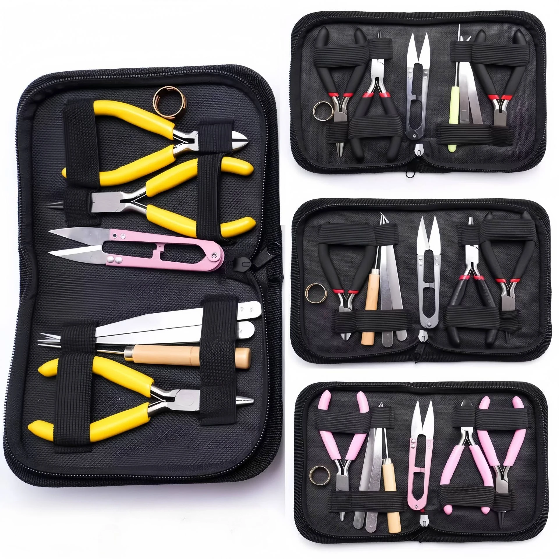 Professional DIY Jewelry Making Findings Set For Bracelet Neckalce Earring Pliers Scissors Tweezers Cotter Pin Jump Ring Tool