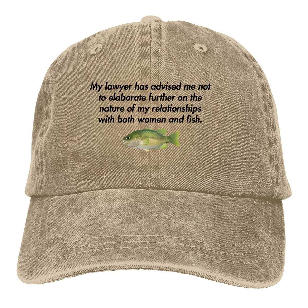 My Lawyer Has Advised Me Not To Elaborate Summer Cap Sun Visor Hip Hop Caps Fish Funny Cowboy Hat Peaked Hats