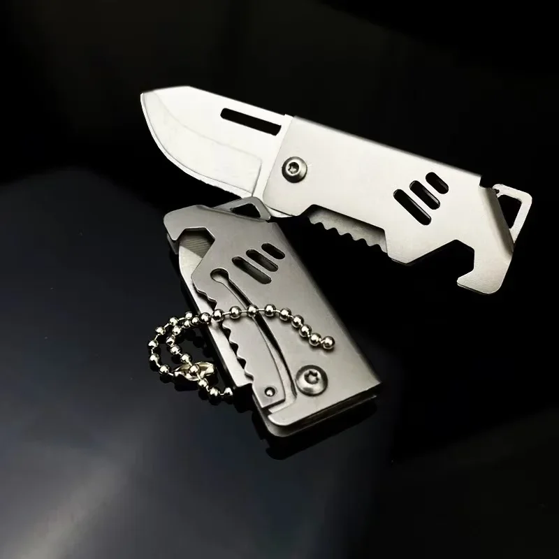 Mini High Hardness D2 Folding Knife Steel Portable Bottle Opener Sharp Cutting Tool High Hardness Knife Camping Survival Tool