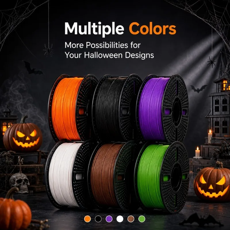 PLA+ 3D Printer Filament 1.75mm 1KG, Multiple Colors, Low Warping for Halloween Decor FDM 3D Printing Material