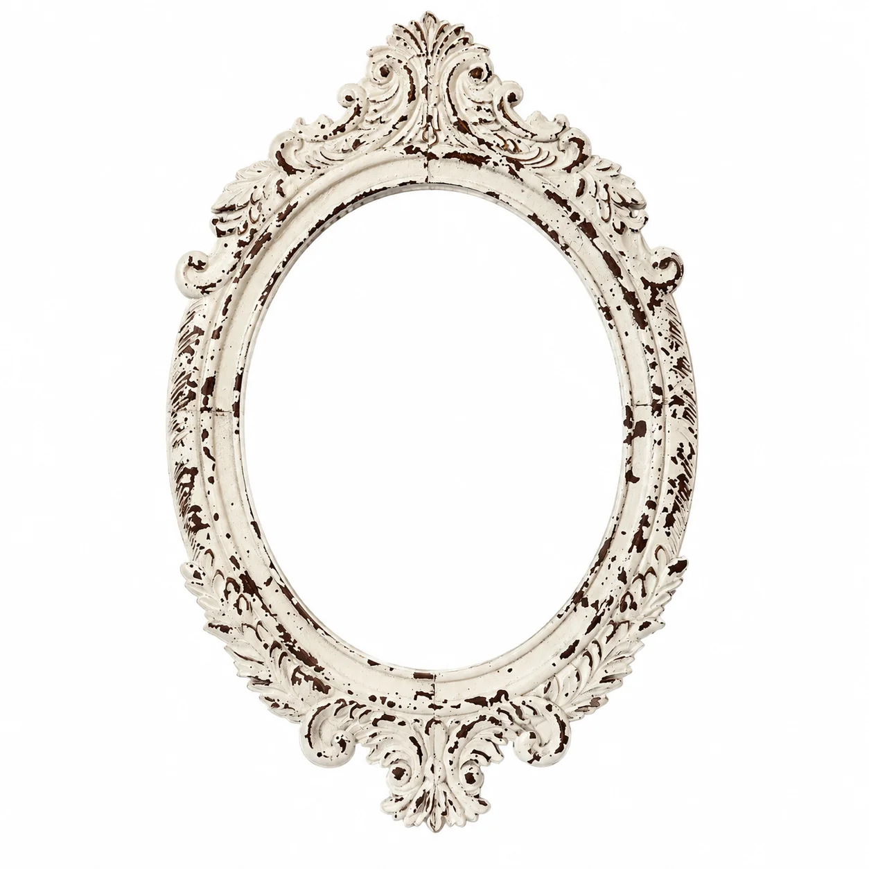 French Country Carved Wood Wall Frame, Distressed Vintage Pine Decorative Frame for Mirror, Picture or Photo, Shabby Chic Decor