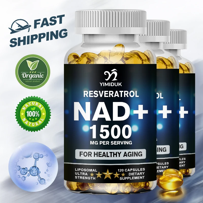 NAD soye-avec resvératrol, rehausseur d'anti-continuité qui ralentit le processus de vieillissement cellulaire, 120 capsules