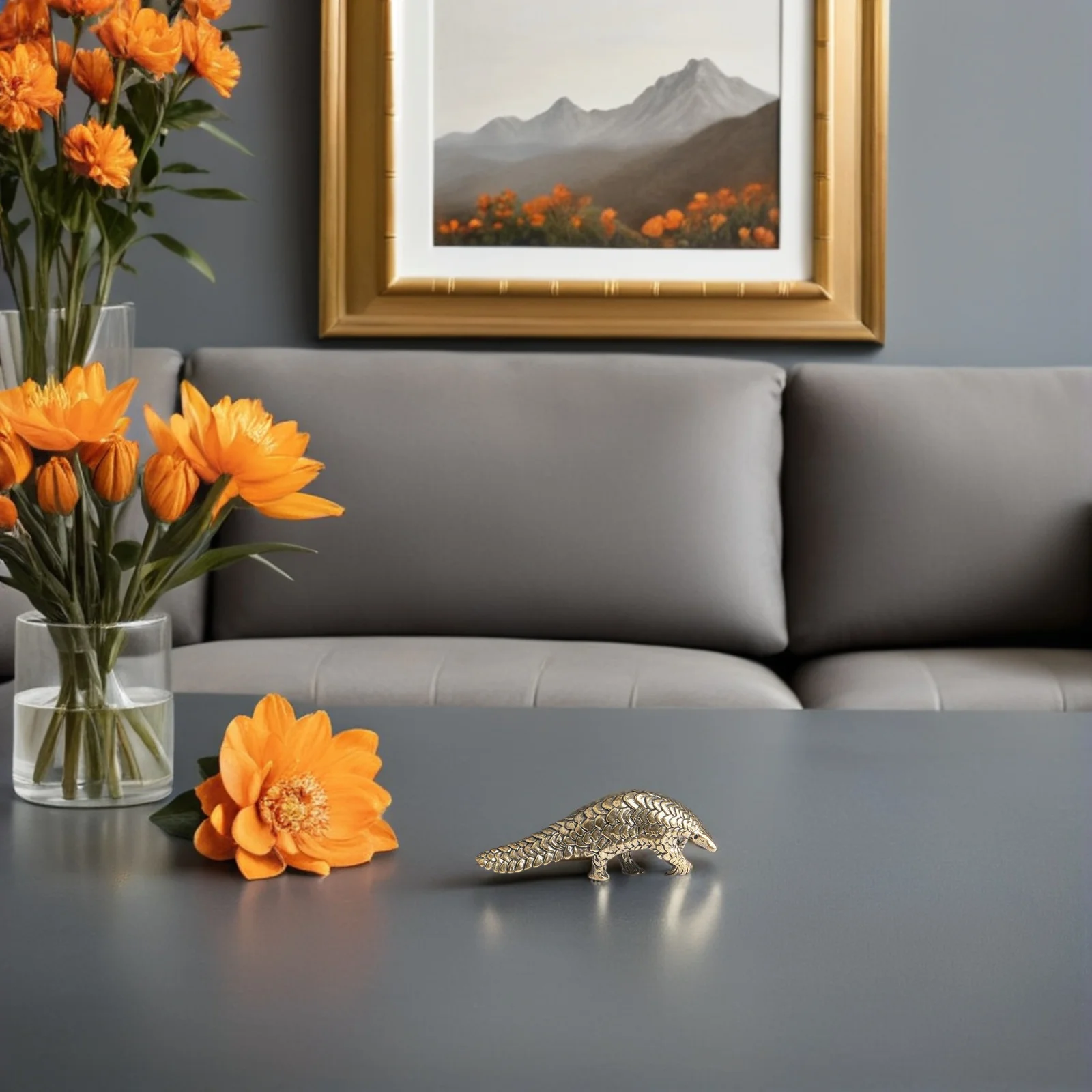 

Brass Animal Figurine Pangolin Craft Desktop Ornament Figurines Decor Animals Miniature Cute Ornaments