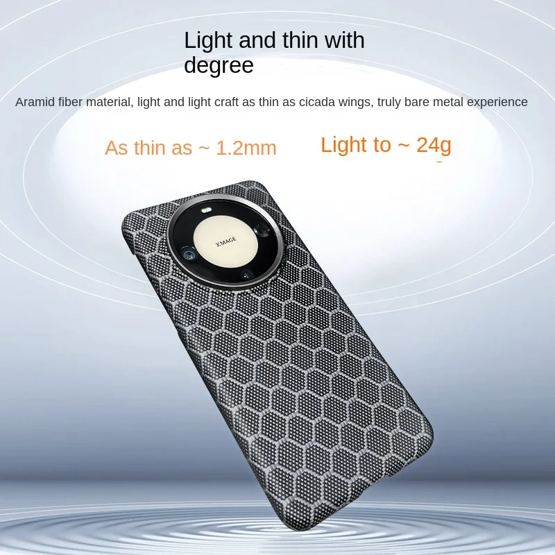 Real Genuine Carbon Fiber Magnetic wireless charging Back Cover For Huawei Mate 60 Pro 60 Pro+ Honeycomb pattern shockproof Case