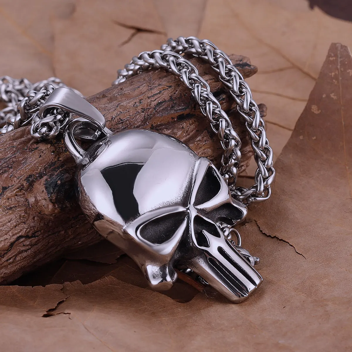 Stainlss Steel Mask Necklace Men Personality Gun Plated Gothic Steel Color Pendant Jewelry Party Hip Hop Gift for Boyfriend