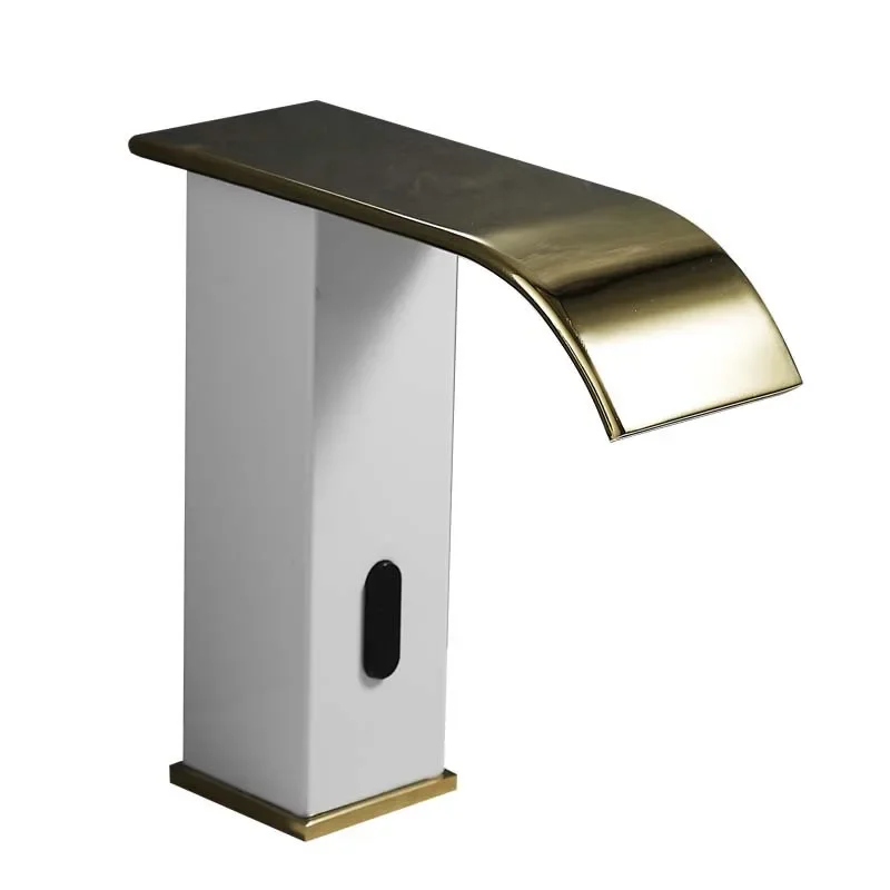 Bathroom Induction Water Tap Hot and Cold Household Toilet All Copper Gold Smart Waterfall Basin Water Tap