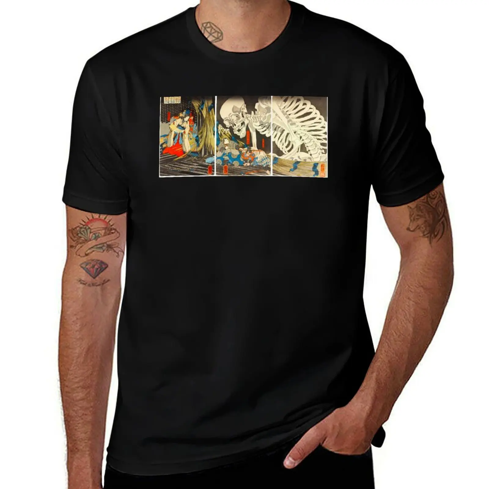 UTAGAWA KUNIYOSHI HD - Takiyasha the Witch and the Skeleton Spectre T-Shirt Basic Breathable Solid Color T-Shirt