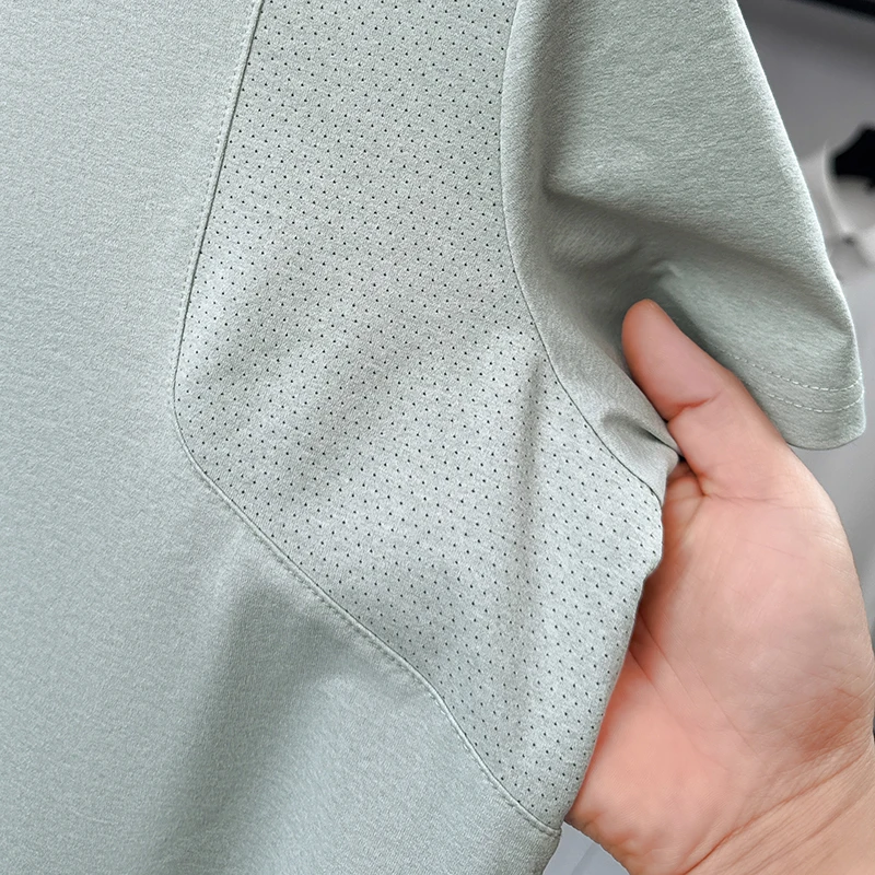 Luxuriöses Herren-Kurzarm-Poloshirt mit Revers-Knopfleiste, Musterdruck, Atmungsaktiv, Sportlich, Sommer-Neuheit, Vielseitiges Freizeit-T-Shirt für Männer – Detail 10