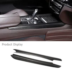 For BMW X5 F15 2014-2018 Real Carbon Fiber Car Center Console Gear Shift Panel Side Trim Strips Cover Car Interior Accessories