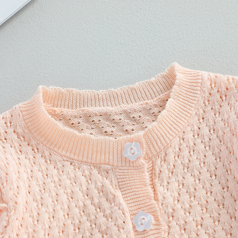 Baby Girls Knit Cardigan Long Sleeve Button Sweater Toddler Cardigan Newborn Coat Outwear Fall Winter Clothes