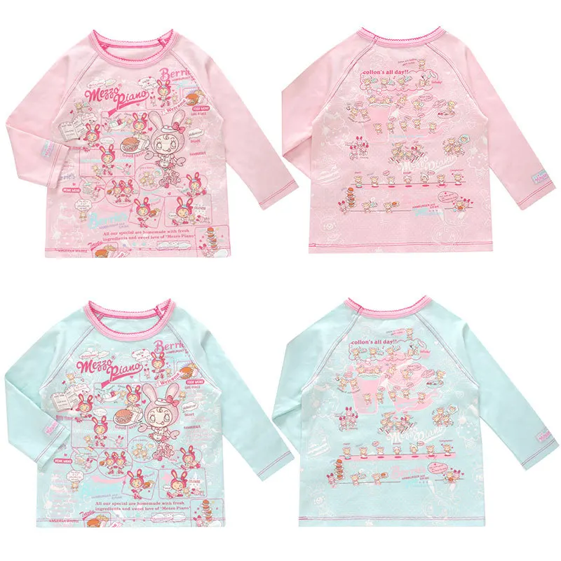 

MP Piano Girls Bunny Printed Long Sleeve T-Shirt Cute Cartoon Kids Top, Sweet Kawaii Fashion Tee for Toddler Girls 100-170