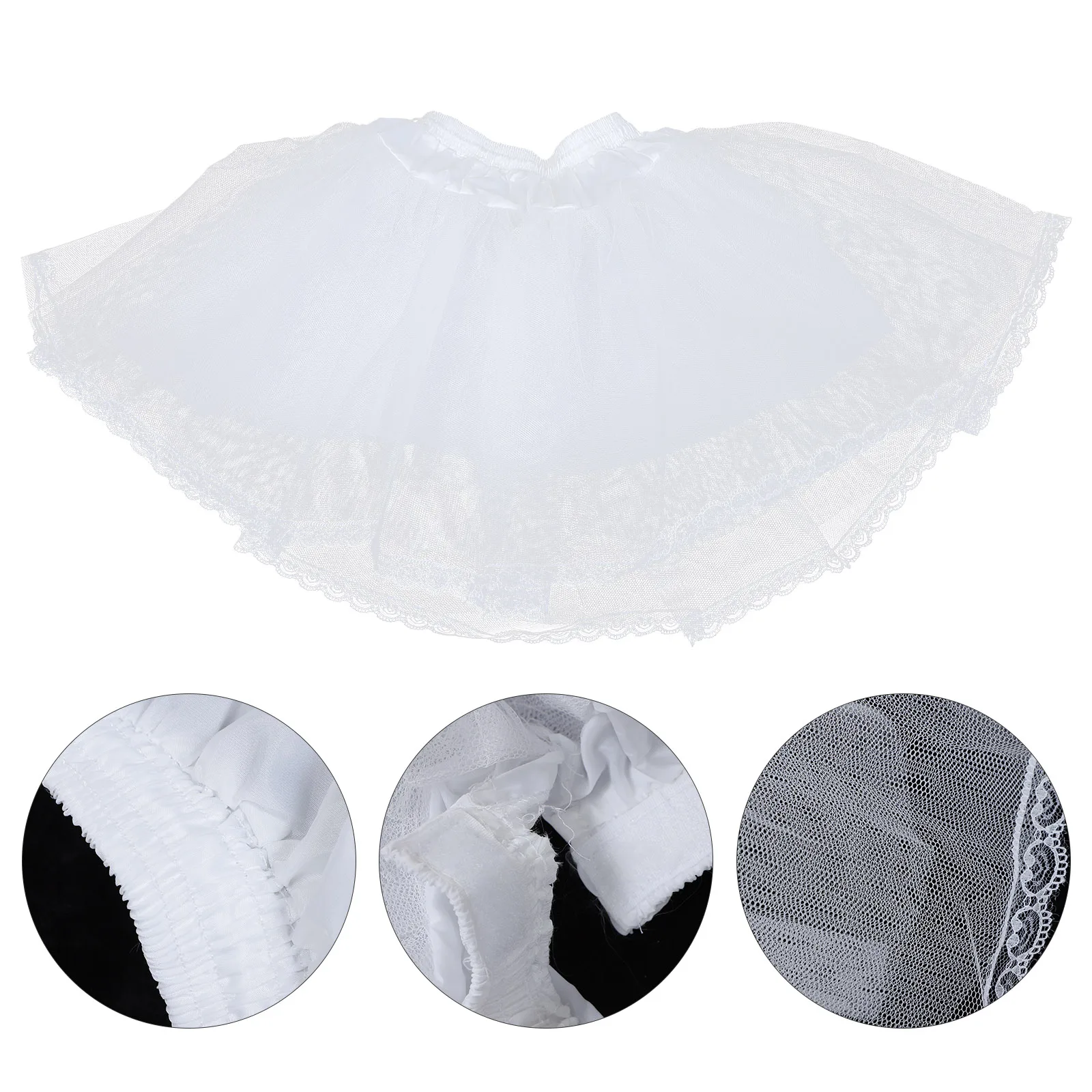 

Fancy Short Petticoat Skirt For Women Hoopless Tutu Underskirt Elegant Shaping Comfortable Dance Party Stage Cosplay Wear White