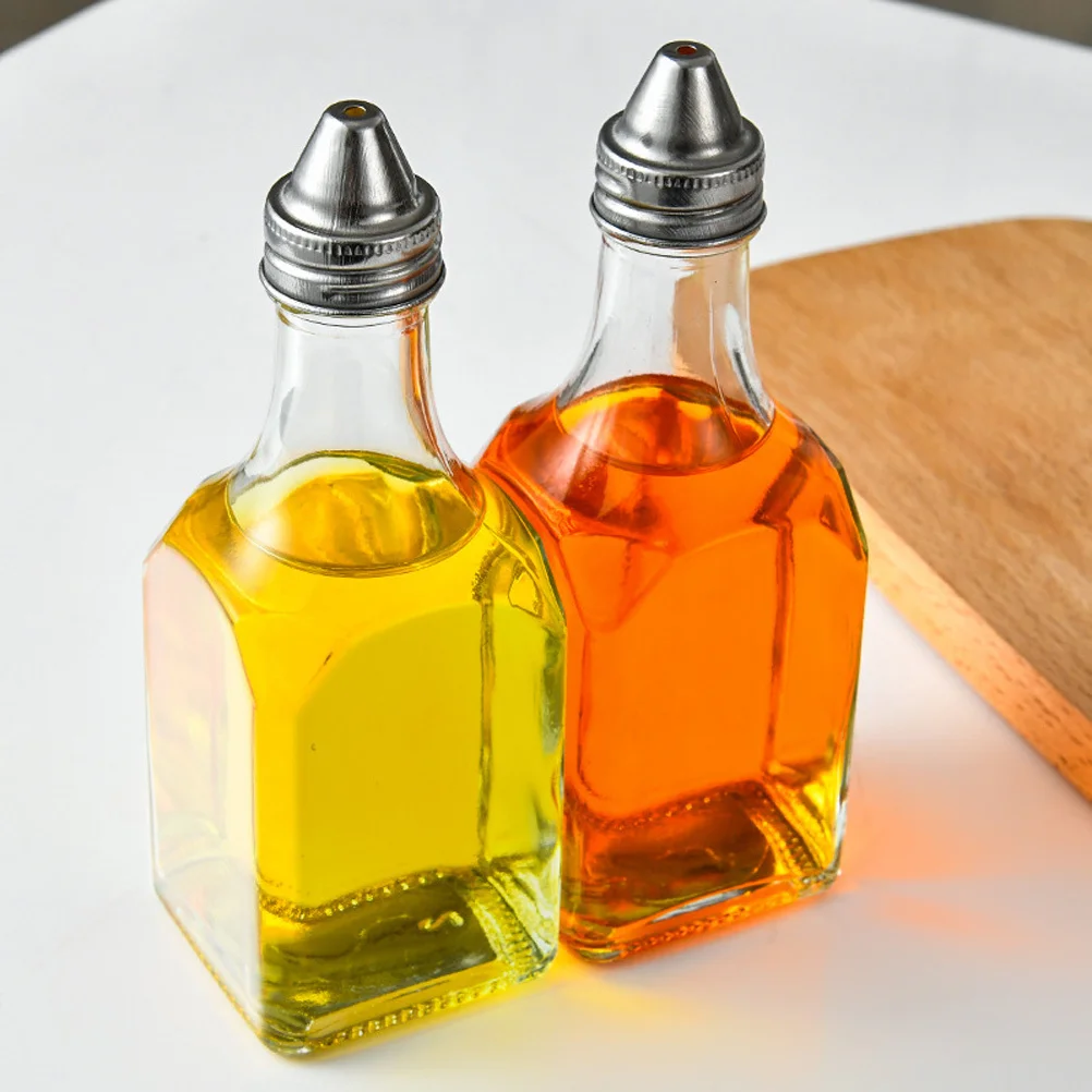 

2Pcs Premium Glass Vinegar Dispenser Multi-Function Oil Container Stylish Kitchen Accessory Home Supply Gift