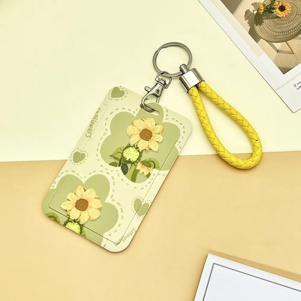

Printing Flower Credit ID Card Cover Sunflower Polyester Card Case Card Storage Cover Card Access Control Cartoon Card Holders