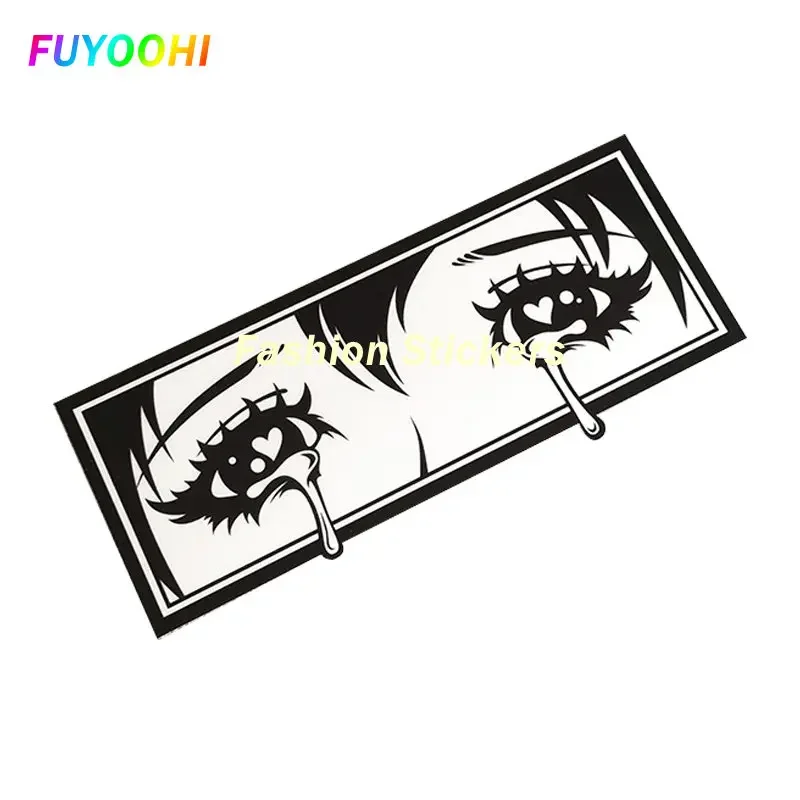 

FUYOOHI Play Stickers Personalised Monochrome Anime Crying with Tears Slap Sticker Japanese Art Figure Sad Car Window Decals