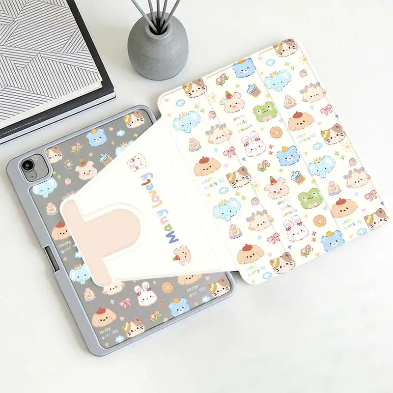 360° Rotate Tri-Fold Smart Case For iPad 10.2 7/8/9 4/5 10.9 10th iPad A16 2025 11 Air11/13 IPad Mini6 8.3 Pro 10.5 Pro11