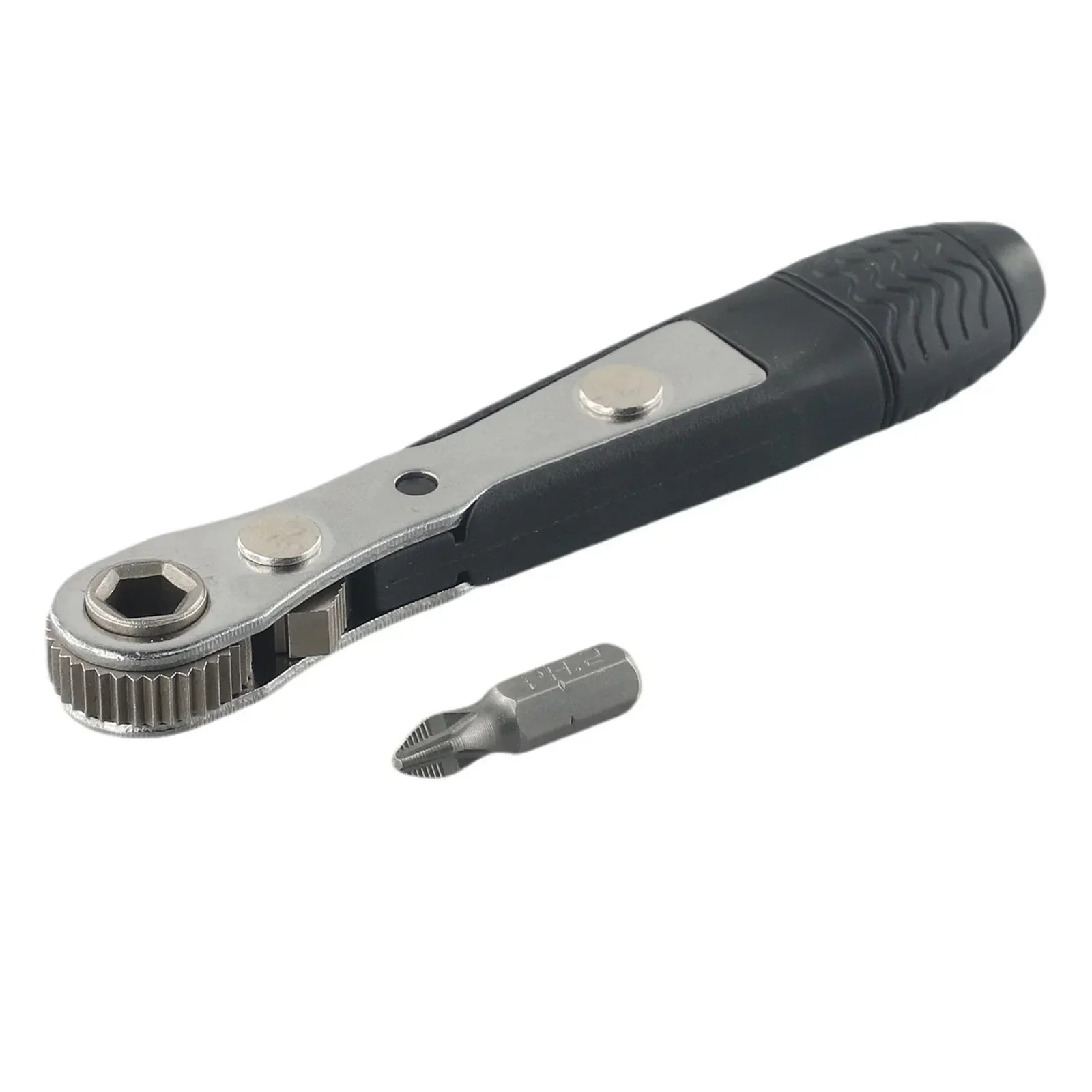 Ratchet Wrench With 1 Bit 1/4 Screwdriver Rod Adjustable Fast Ratchet Wrench Quick Socket Wrench Tools