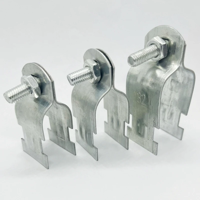 GI C Type Tube Clamp Struct Clamps with Bolts and Nuts for Rigid Conduit and Pipe Zinc Plated Steel P Type Pipe Clamp