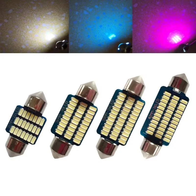 5Pcs C5W C10W 12V Double pointed bulb31mm 36mm 39mm 41mm automotive LED automotive interior bulbs reading ceiling light