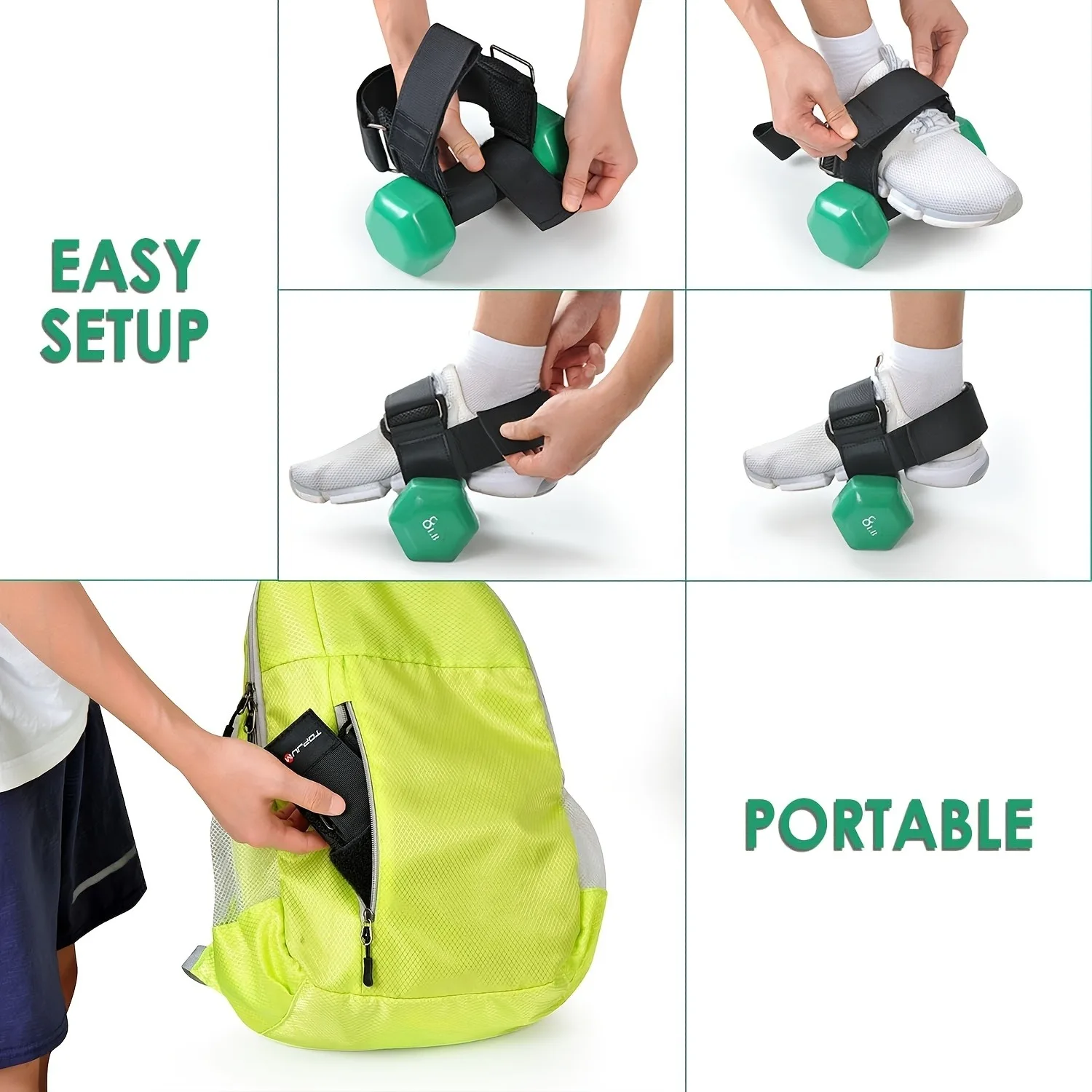 Verstellbare Knöchel- und Waden-Trainingsgurte mit Schnallenverschluss - Geeignet bei Wadenschmerzen, Hantelzubehör für Fitness-Workouts – Detail 3