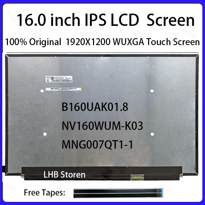 16 Inch Laptop LCD Touch Screen NV160WUM-K03 MNG007QT1-1 B160UAK01.8 For Lenovo IdeaPad Slim 5 16AKP10 16IAH10 16IRH10/R Display