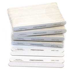 100Pcs Nail File 100/180 Wooden Sanding Buffer Block Pedicure Manicure UV Gel Nail Polish Pro Nail Files Artificial Nail Tips