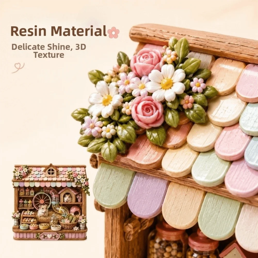 Resin Pet House Fridge Magnet 3D Raised Relief Cartoon Puppy Hamster Refrigerator Magnets Refrigerator Decoration Home Decor