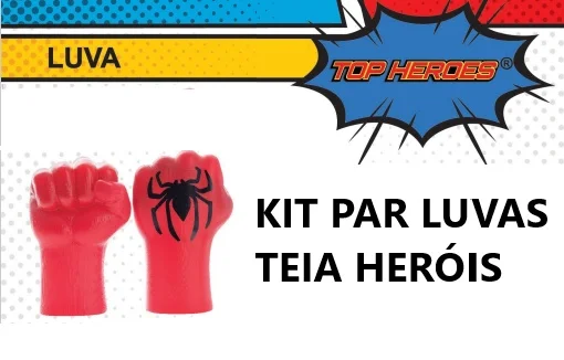 Brinquedo Kit 2 Luvas Spider Man Vingadores Teia Avengers