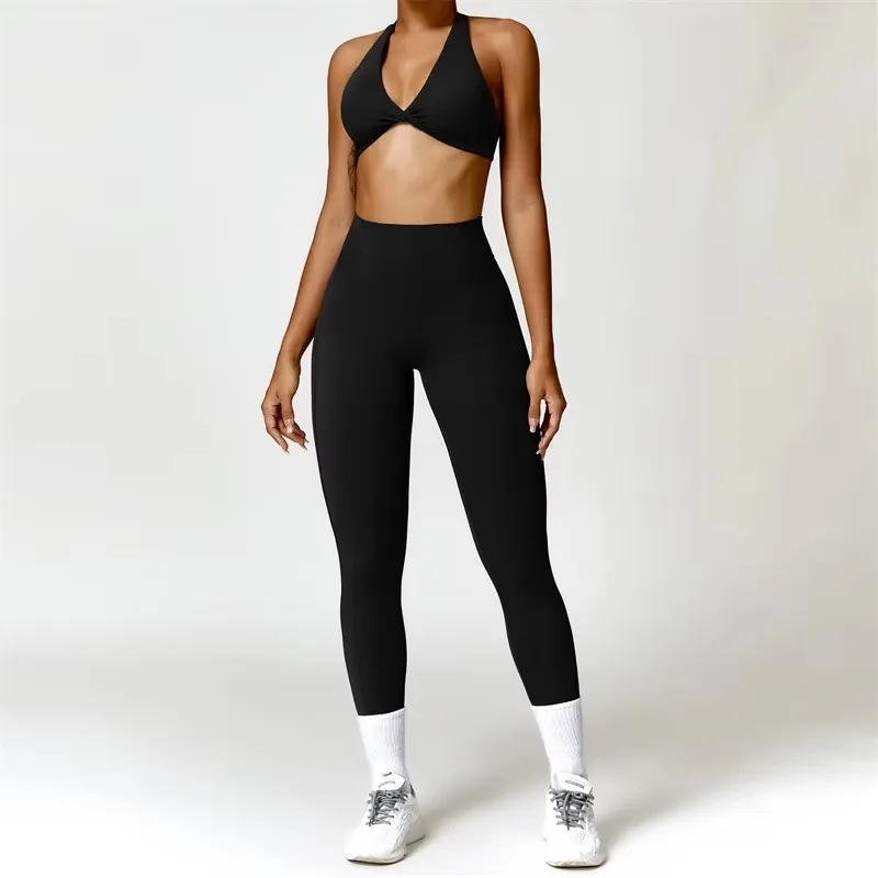 Sport Bra Leggings Suit 2PCS Yoga Set Nude Feeling Workout Sets Women Tracksuit Gym Push Up Fitness Running Workout Sportwear image 4