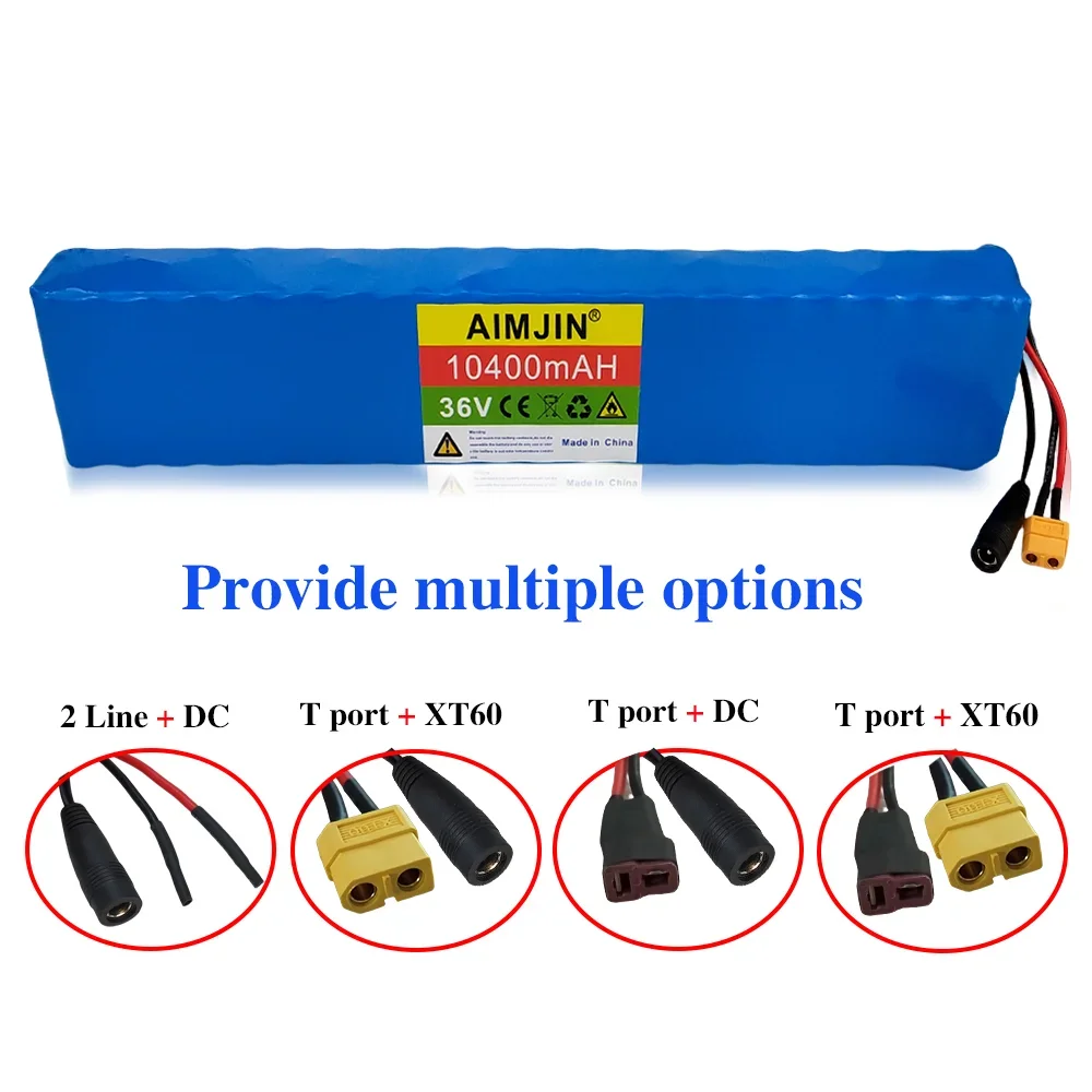 36V 10S4P 10.4Ah 10400mAh 18650 Lithium Ion 42V Battery Pack Original high power cell Built - In BMS Protection，with charger