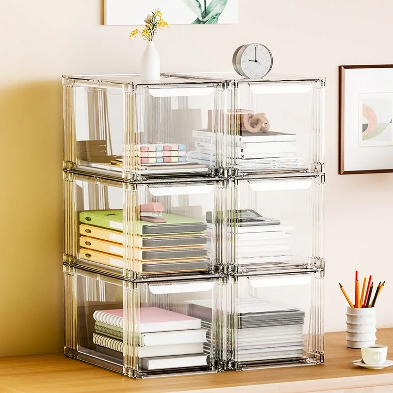 

HYS high-transparency drawer-type figure storage box desktop dustproof cosmetics acrylic multi-layer storage transparent display