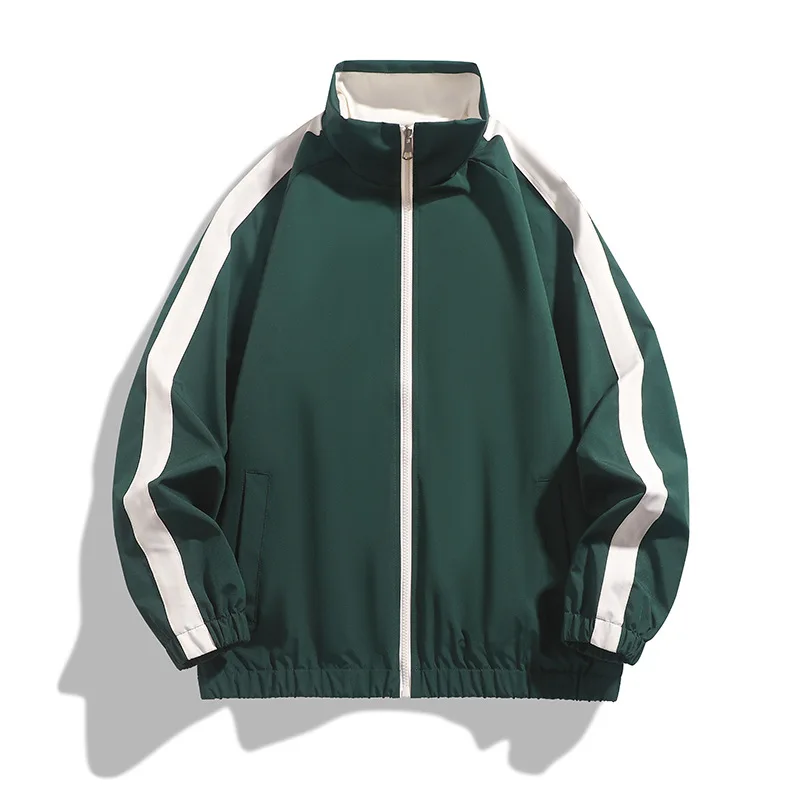 

Stand-up Collar Jacket Double-sided Jacket for Men's Spring and Autumn American Fashion Brand Casual Sports