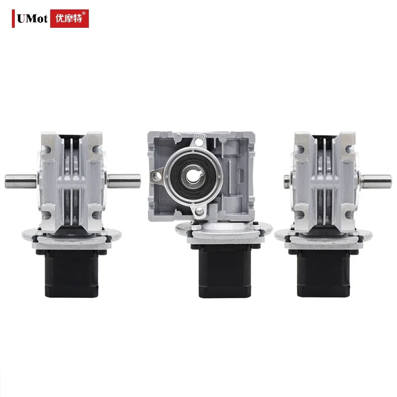 UMOT 15 Arcmin Ratio 1:5-1:60 Worm Reducer Worm Gearbox Speed Reducer with Nema17 Stepper Motor 1.8-14Nm for Cnc Milling Machine