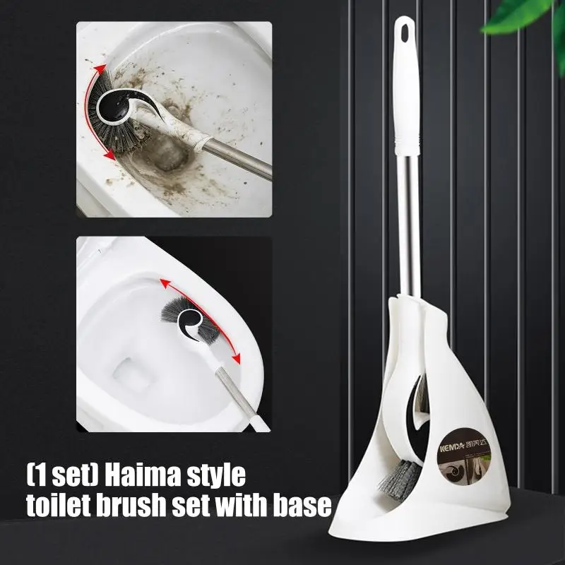 

Modern Design Toilet Cleaning with Unique Seahorse Head Plastic Toilet Brush & Holder for Effective Stain Removal D2RD
