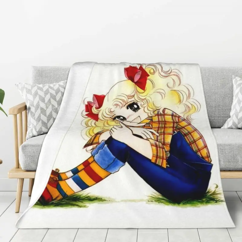 Custom 3D Print Candy Candy Anime Manga Blankets Breathable Soft Flannel Sprint Throw Blanket for Couch Car Bedroom