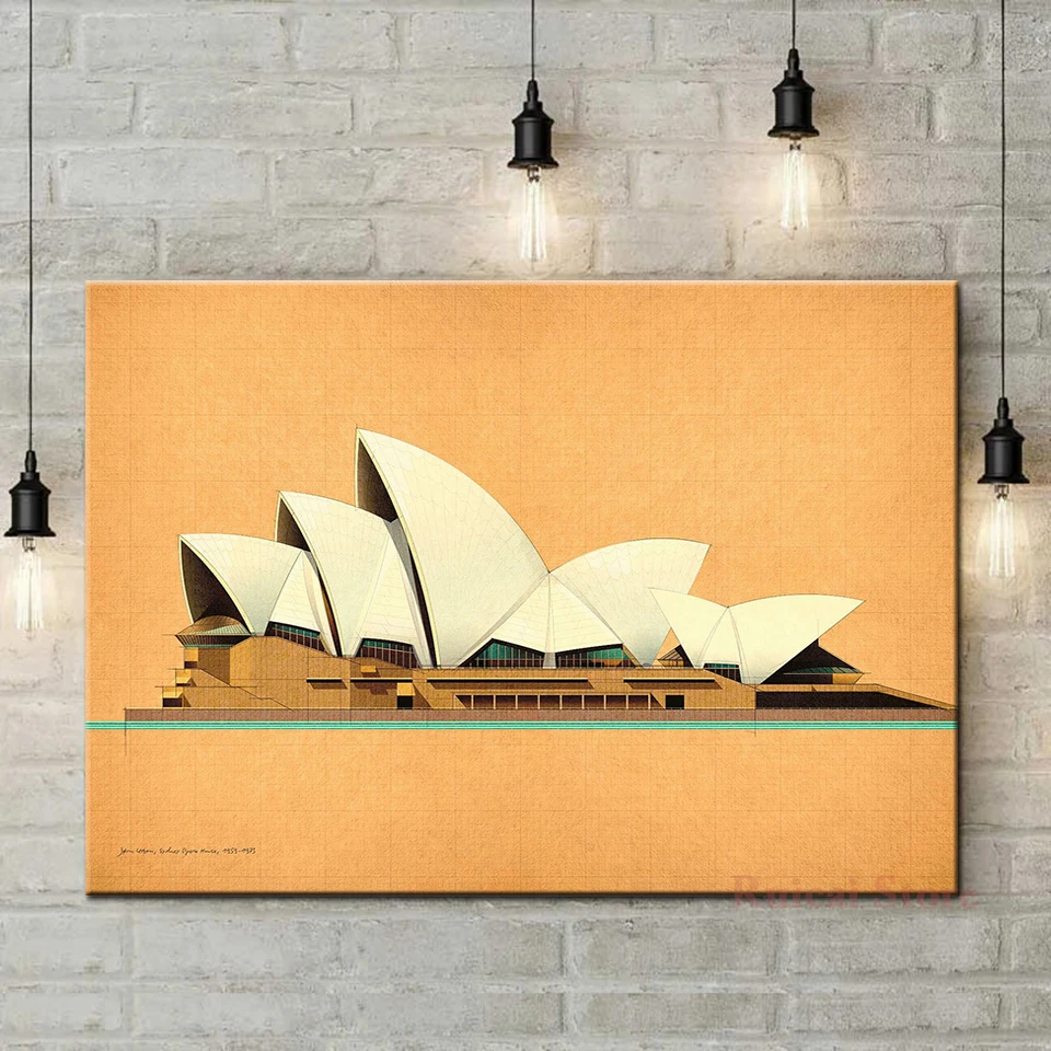 Póster de edificio de ópera de Sydney, lienzo impreso, pintura, imágenes artísticas de pared, decoración del hogar para sala de estar