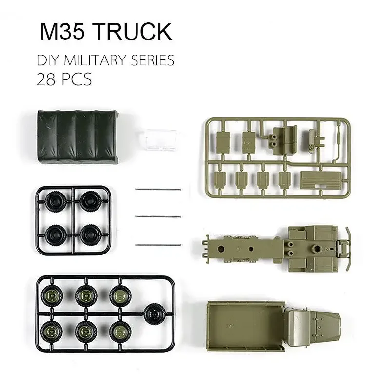 1:72 M35 Truck Sowjetisches Panzerfahrzeug BTR 80 mit Rädern, gummifrei, Montagemodell, Militärspielzeugauto