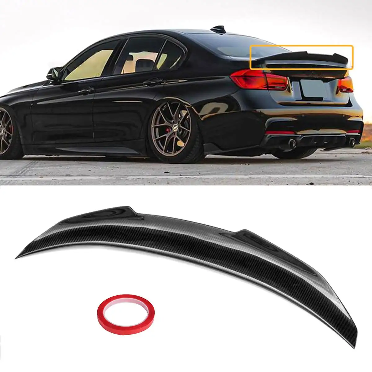 

For BMW 3 Series F30 PSM Style Rear Spoiler Wing for BMW 3 Series F30 M3 F80 4-door Sedan Boot Trunk Lip Spoilers & Wings